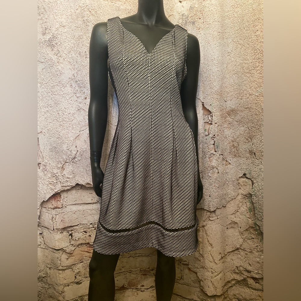 Just Taylor Black Mesh V Neck Dress NEW